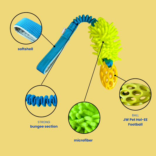 ZAYMA Mop bungee with JW Pet Hol-EE Football