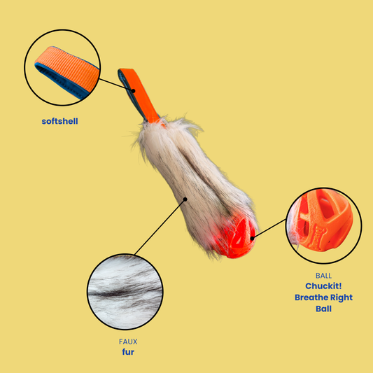 ZAYMA Faux fur with Chuckit! Breathe Right Ball