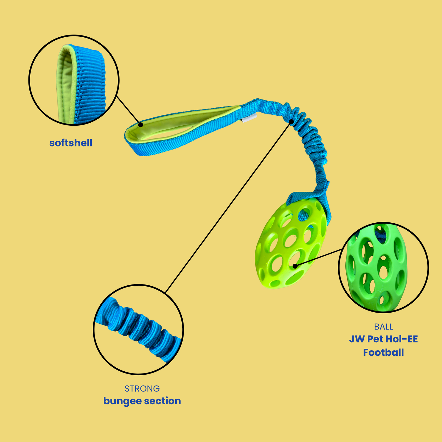 ZAYMA JW Pet Hol-EE Football with bungee